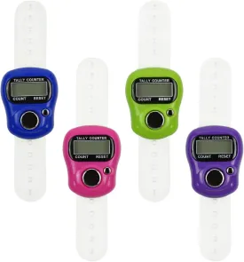4 PCS Electronic Finger Counter, 5 Digit Number and LCD Electronic Digital Display, Resettable Hand Tally, Counting for Golf, Goods Counting, Lap, Knitting