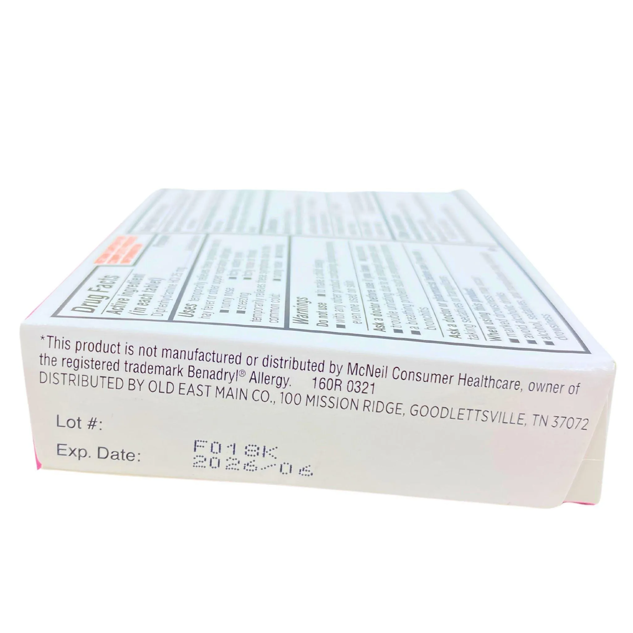 Allergy Relief Diphenhydramine HCL, 25mg Antihistamine (120 Pcs Lot)