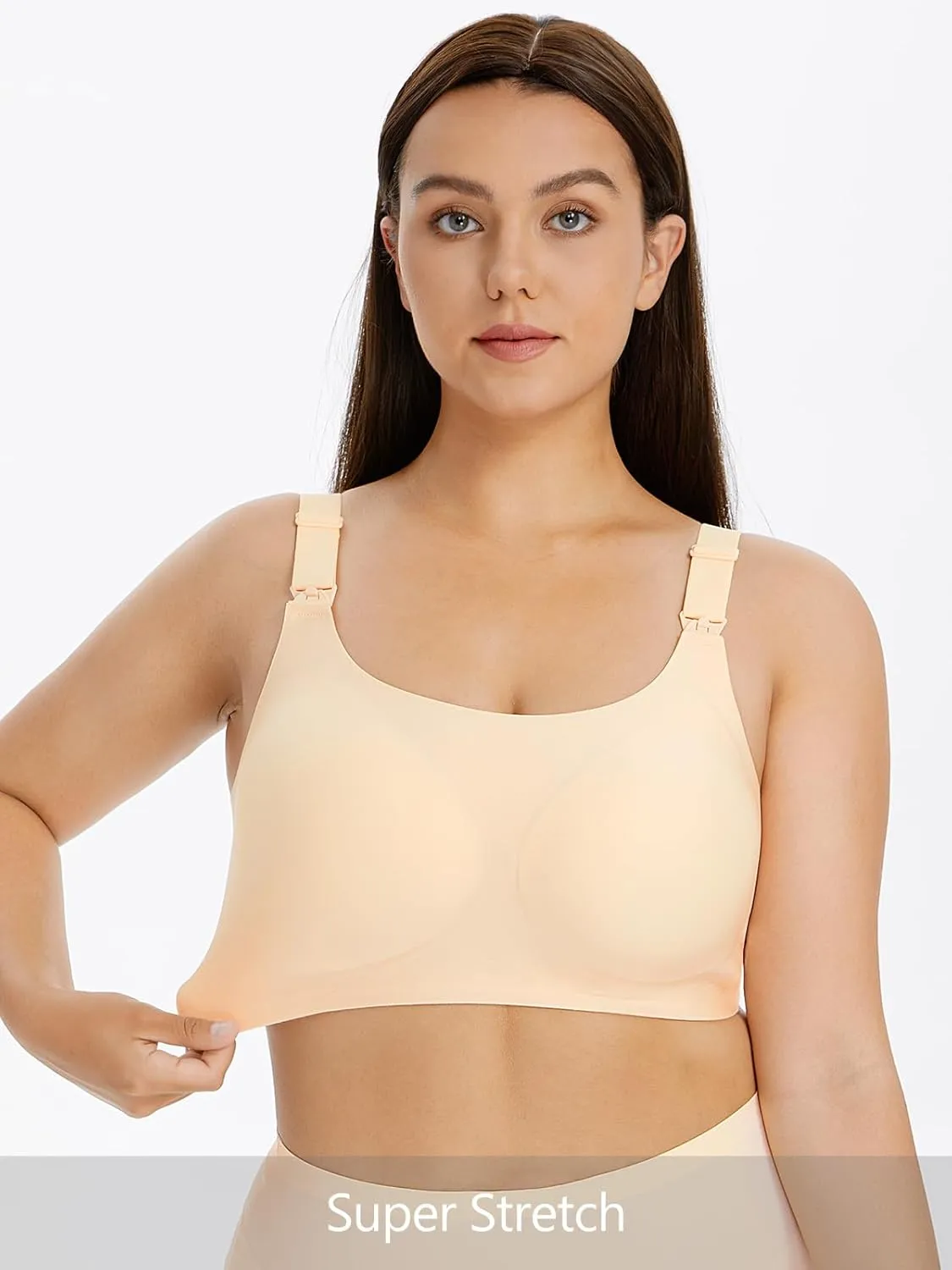 Angelhood Seamless Nursing Bra for Women Wire Free Full Coverage Nursing Bra T-Shirt Bra with Extra Extender