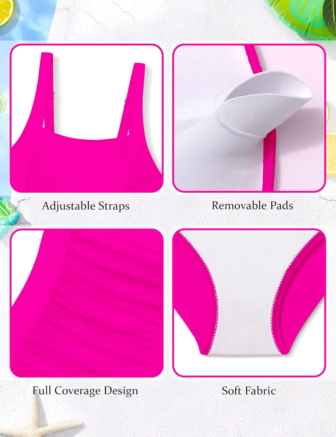 BAVEDER Girls Swimsuit One Piece Swimsuits Solid Ruched Bathing Suit for Girls Full Coverage Modest Padded Swimwear 9-16y