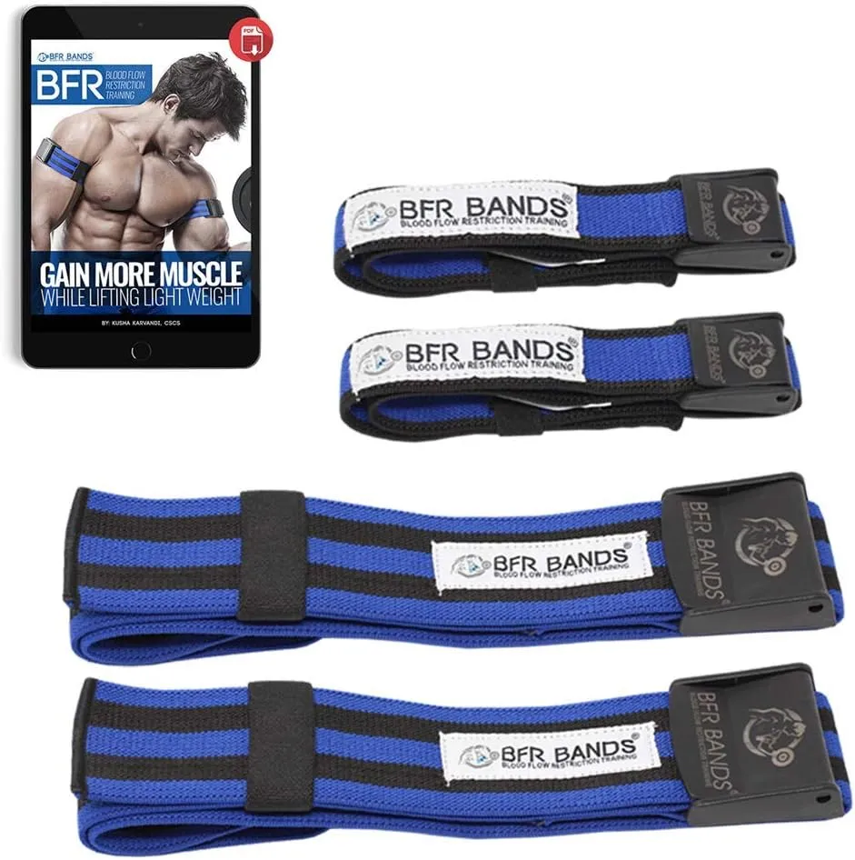 Blood Flow Restriction Bands for Arms Legs Glutes Occlusion Training, Gain Muscle Without Heavy Weight Lifting, Quick-Release Elastic Strap