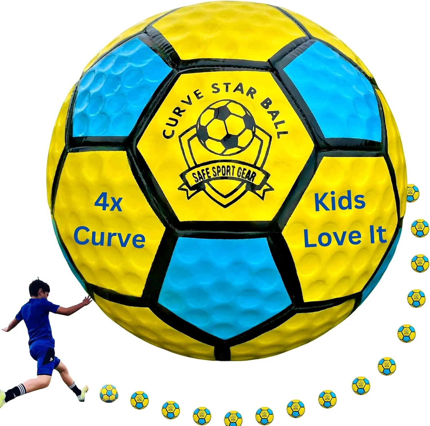 Curve Star Swerve Star Soccer Ball - Super Curving Ball for Boys & Girls - Fun Soccer Gift for Kids