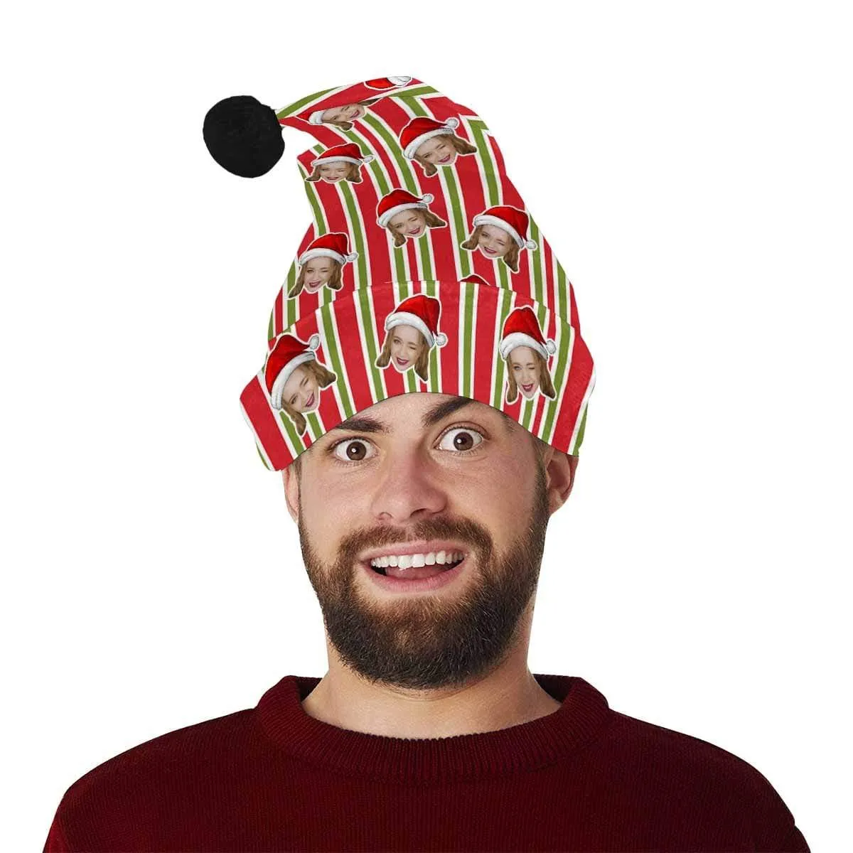 Custom Face Christmas Line Santa Hat