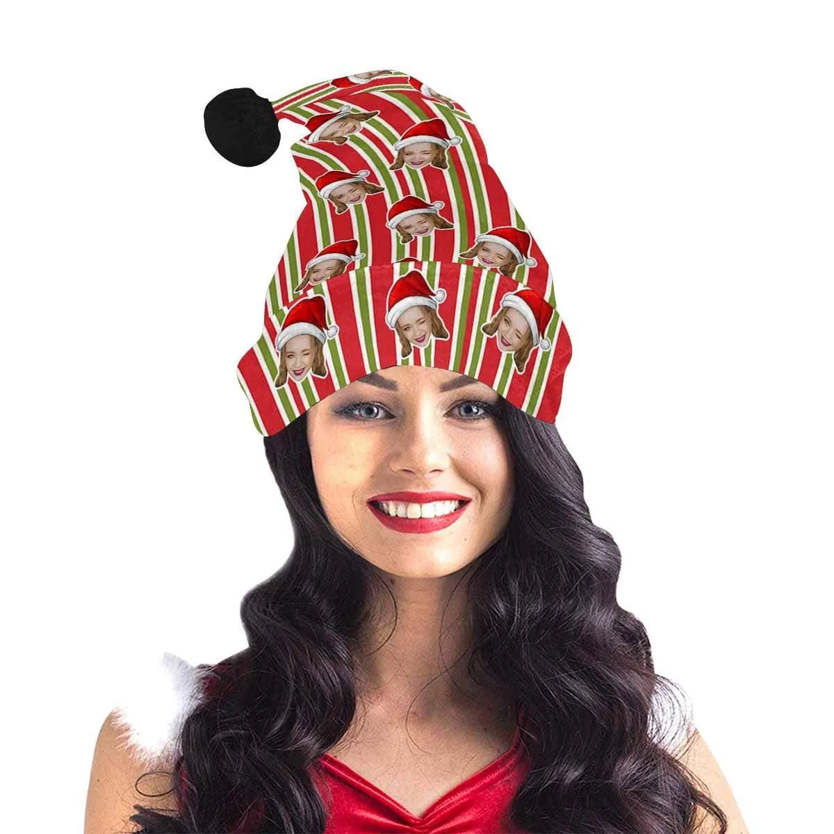 Custom Face Christmas Line Santa Hat