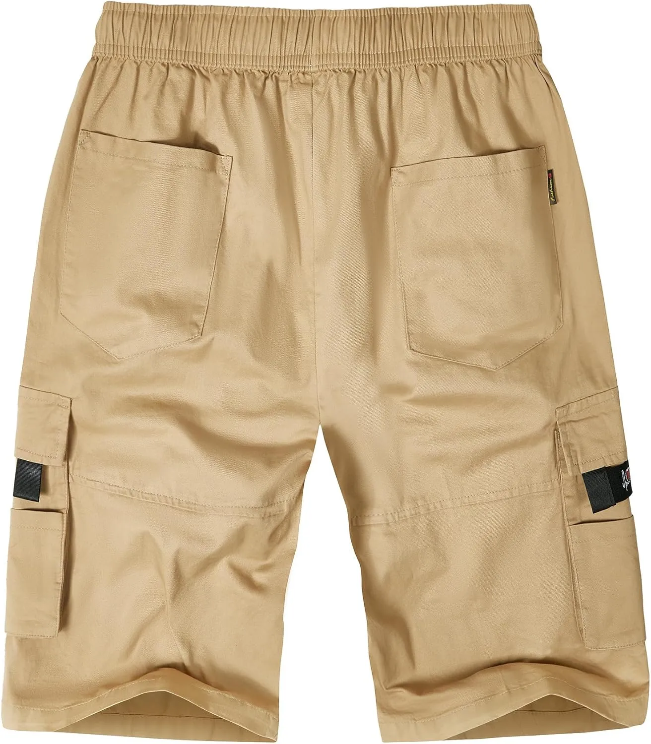 ELETOP Men's Cargo Shorts Elastic Waistband Drawstring Big and Tall Cotton Summer Casual Work Shorts