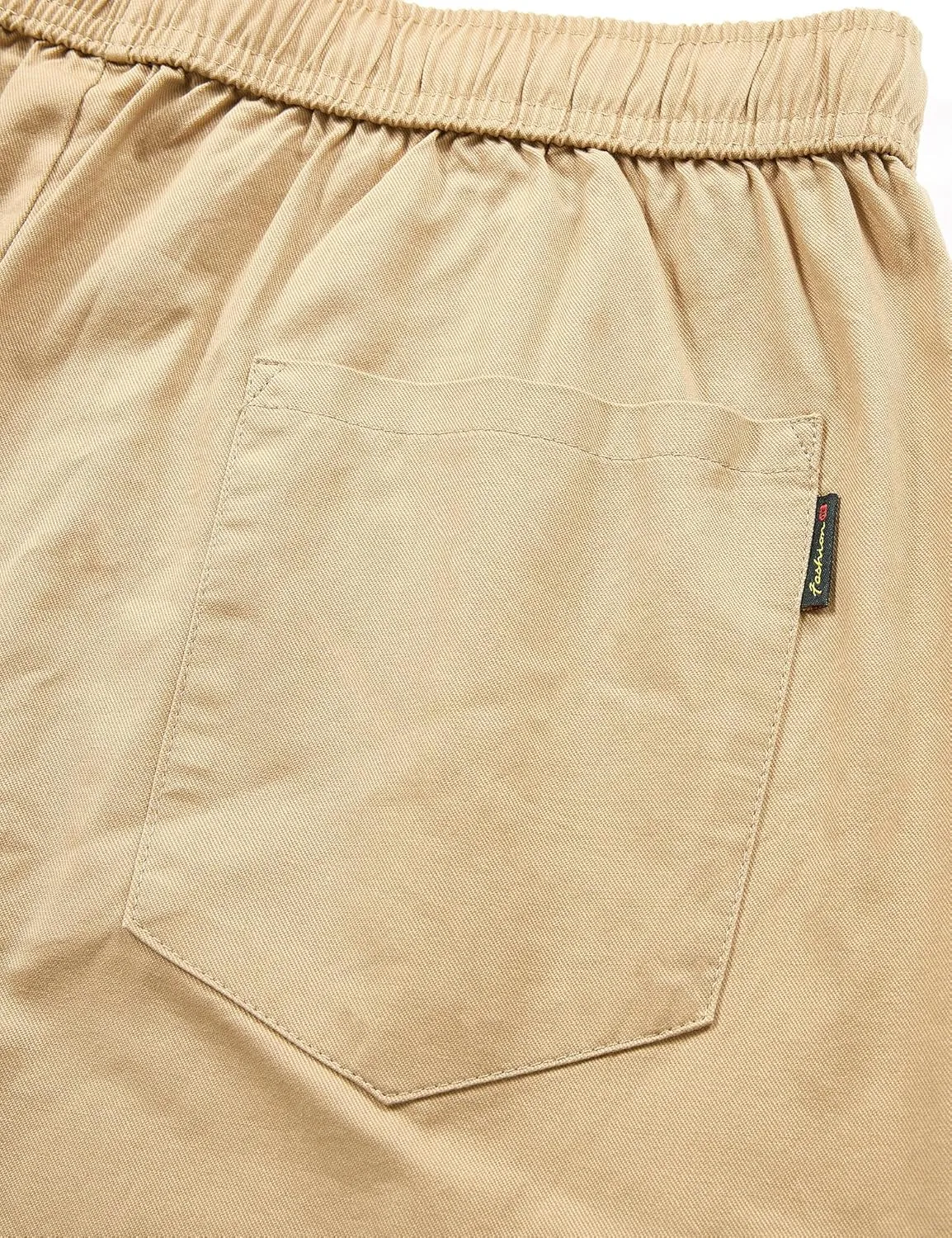 ELETOP Men's Cargo Shorts Elastic Waistband Drawstring Big and Tall Cotton Summer Casual Work Shorts
