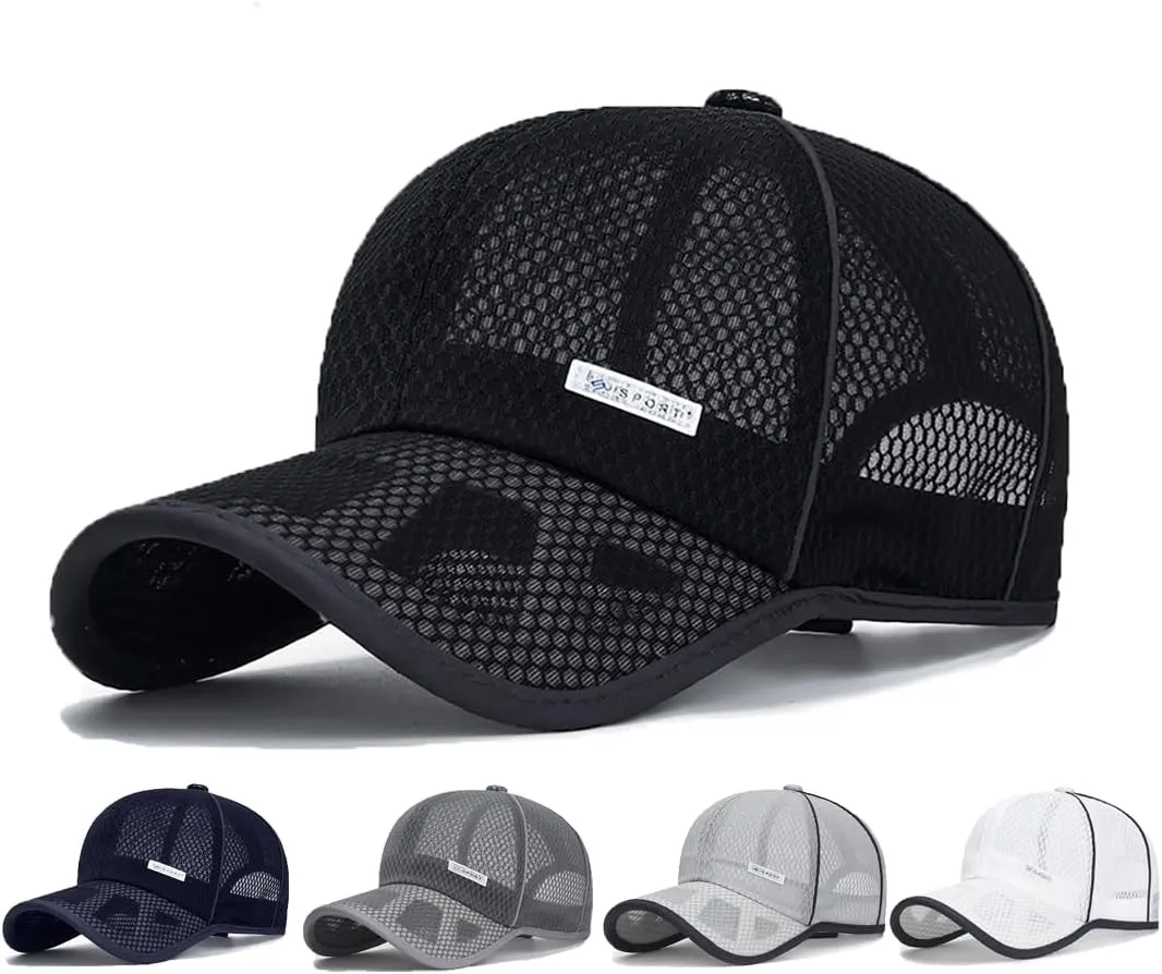 FASHIXD Mesh Baseball Cap for Men Women Summer Running Sports Hat Breathable Quick Dry Trucker Hats