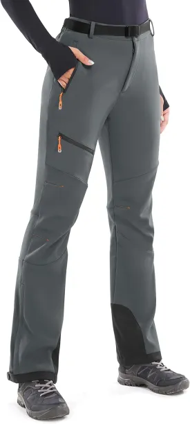 Heathyoga Snow Ski Pants Women Waterproof Softshell Insulated Fleece Lined Snowboard Pants Hiking Pants for Winter Outdoor