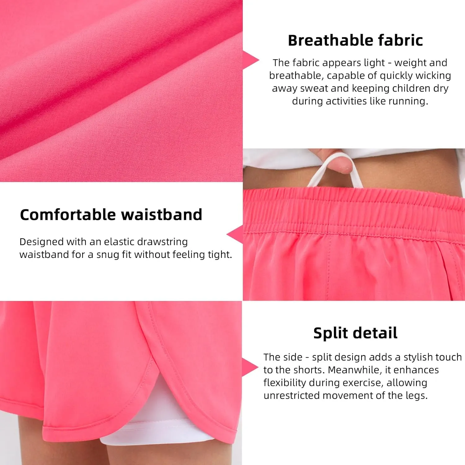 MEILONGER Girls Swim Shorts 2 in 1 Bathing Suits Kids Quick Dry Boardshort Bottoms Swimming Swimwear with Compression Liner