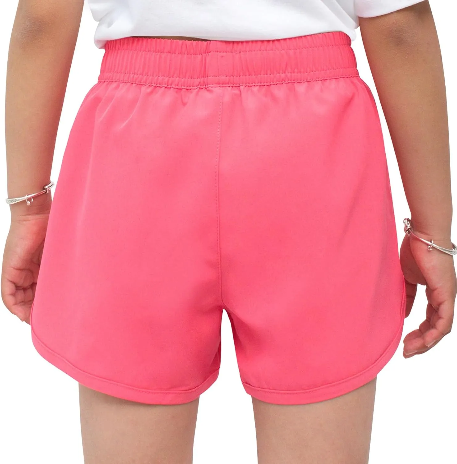 MEILONGER Girls Swim Shorts 2 in 1 Bathing Suits Kids Quick Dry Boardshort Bottoms Swimming Swimwear with Compression Liner