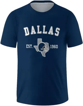 Men's Football Shirts Short Sleeve City Map Helmet T-Shirt Team Color Game Day Apparel Fans Gift S-2XL