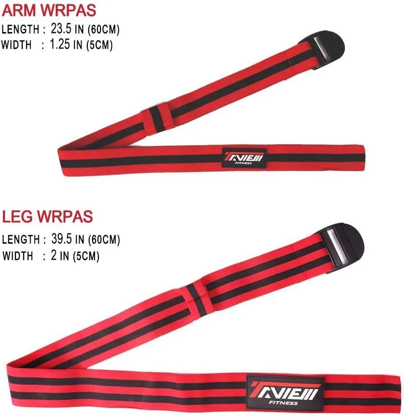 Occlusion Bands,4 Pack (2 Bicep Bands,2 Leg Bands), Comfortable Elastic Bands for Blood Flow Restriction Training and Fast Muscle Growth Without Lifting Heavy Weights