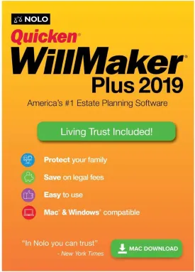 Quicken WillMaker Plus 2019 & Living Trust [Mac Download]