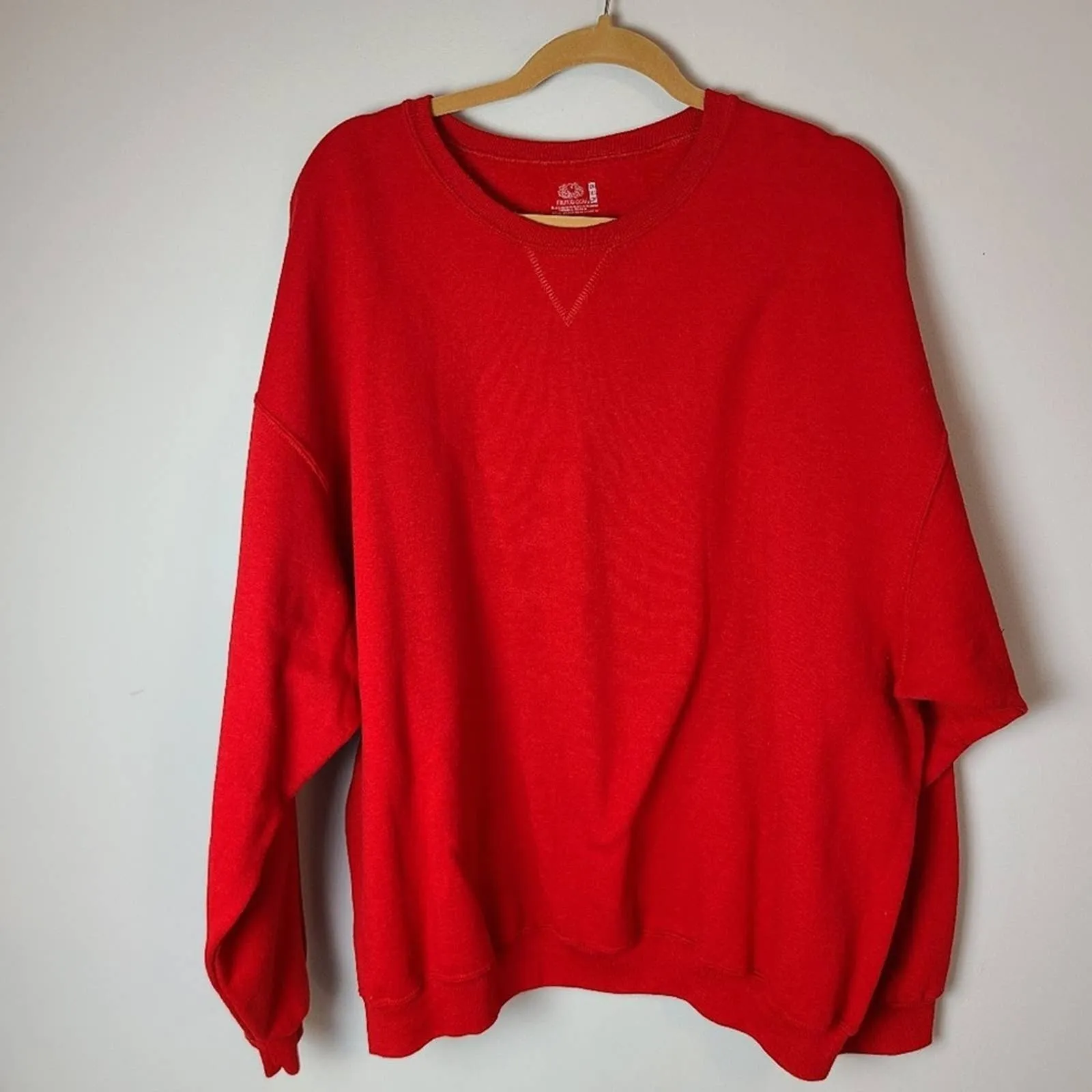 Red Long Sleeved pullover Sweatshirt