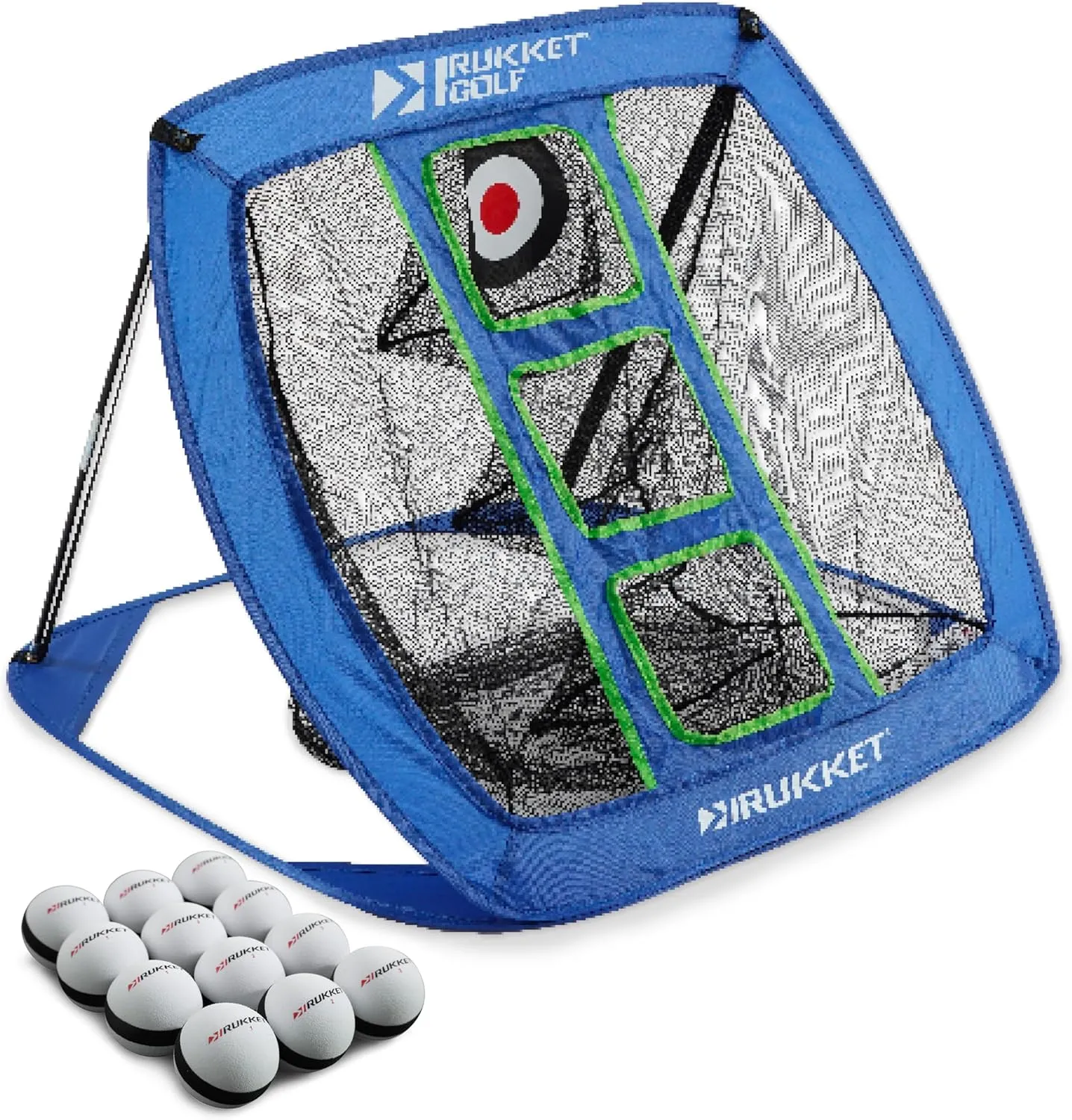 Rukket Sports Pop Up Golf Chipping Net | Choose Standard or Light-Up | Outdoor/Indoor Golfing Target Accessories and Backyard Practice Swing Game | Includes Foam Practice Balls