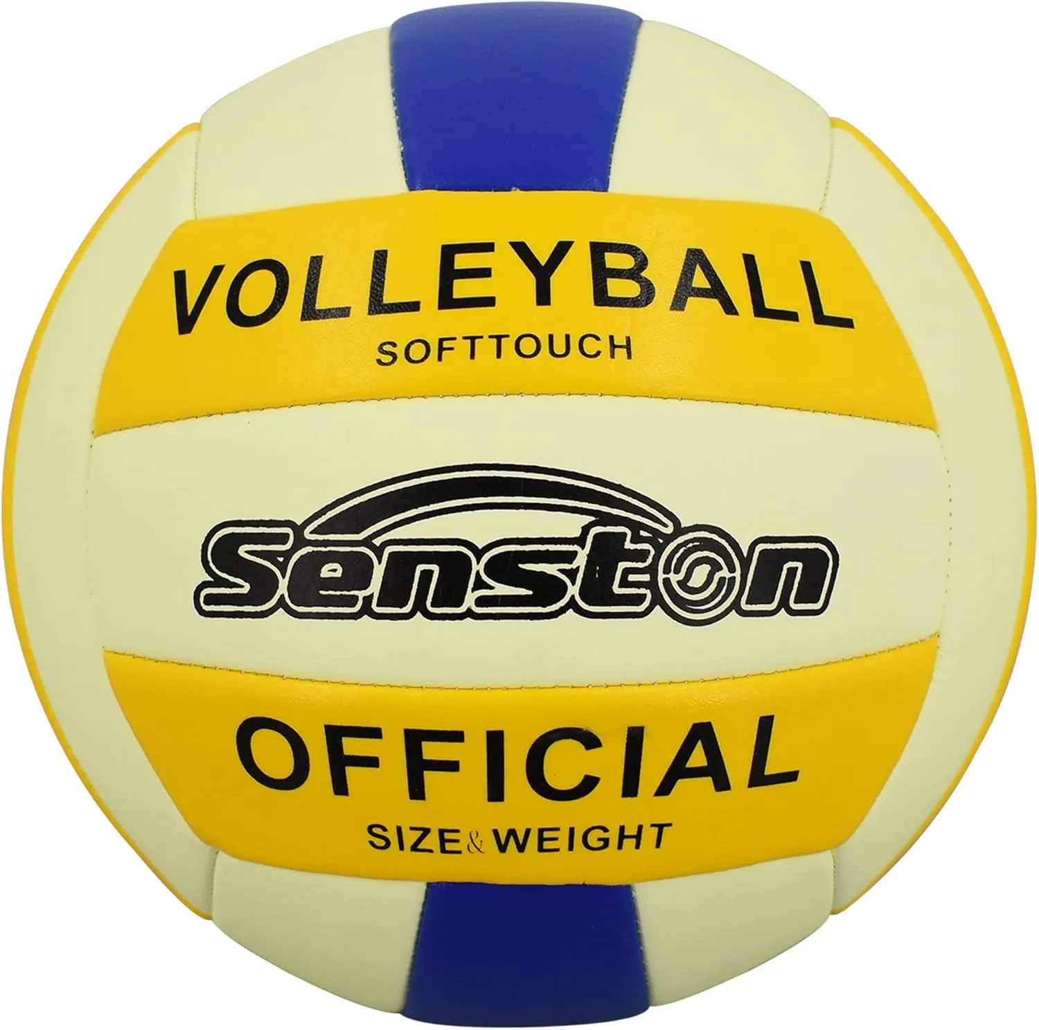 Senston Glow in The Dark Volleyball Size 5 Indoor OutdoorGlowing Leather Night Volleyball with Pump