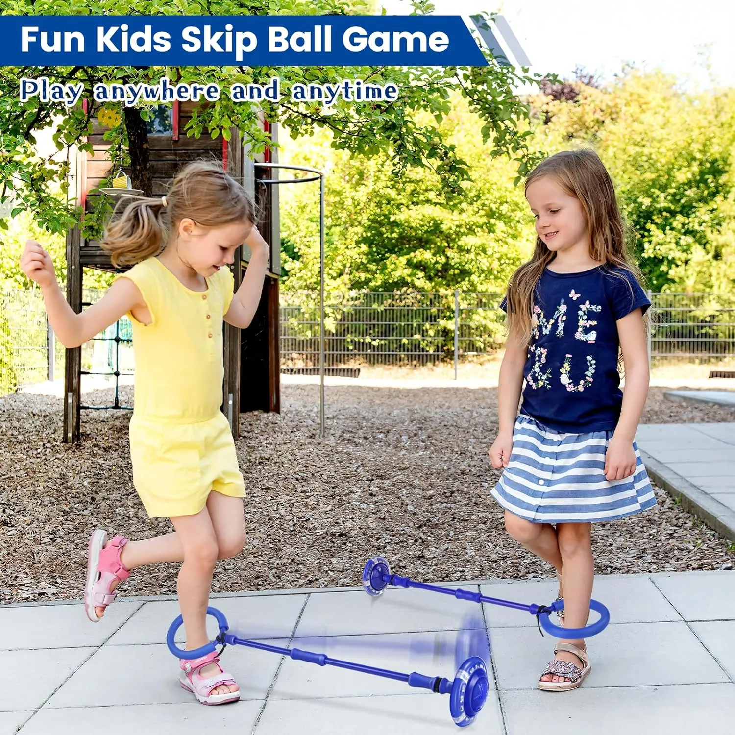 Skip Ball for Kids with Flashing Lights - Indoor Outdoor Game Fitness Toys for Kids, Cool Christmas Birthday Gifts Toys for Girls Boys Age 6 7 8 9 10  Year Old