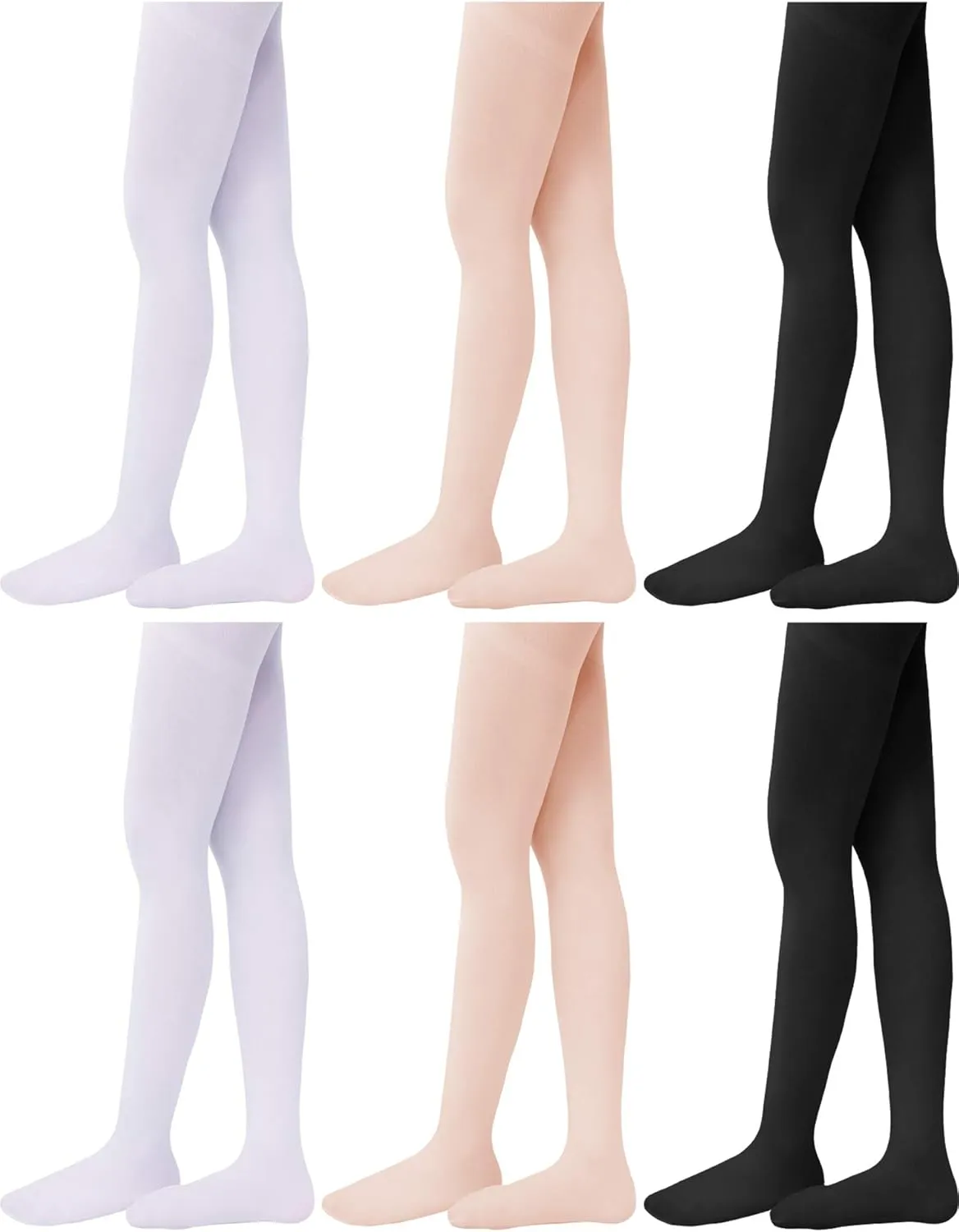 Syhood 6 Pairs Girls Ballet Dance Tights Soft Toddler Footed Ballet Tights for Toddler/Little Kid/Big Kid Practice