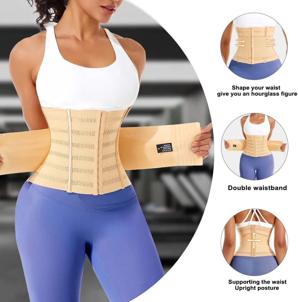 Waist Trainer Shaper for Women Full Body Belly Girdle Shaping Waist Cincher Wrap Belt Tummy Control Shapewear Black