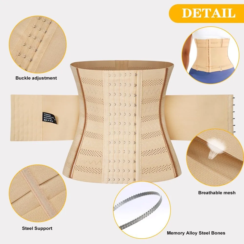 Waist Trainer Shaper for Women Full Body Belly Girdle Shaping Waist Cincher Wrap Belt Tummy Control Shapewear Black