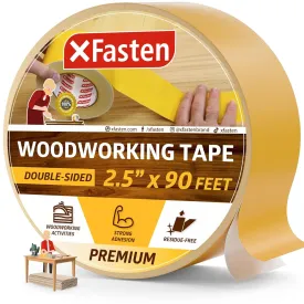 XFasten Double Sided Woodworking Tape | 2.5 Inches x 30 Yards